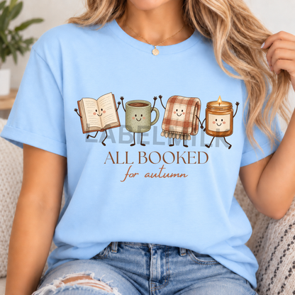 All Booked For Autumn - Adults Book Lover T-Shirt