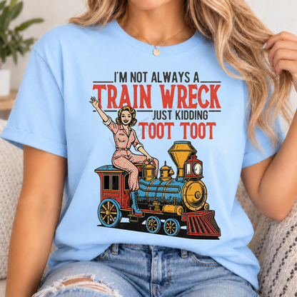 Funny Train Wreck T-Shirt - Adults Funny T-Shirt