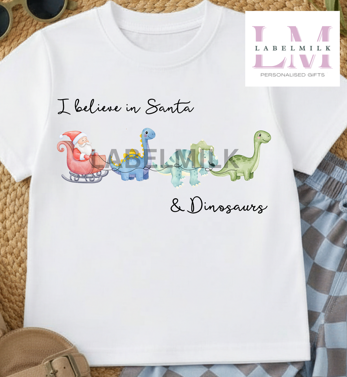 Christmas Dinosaurs - Children’s I Believe T-Shirt