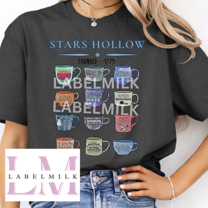 Gilmore Girls Coffee Cups T-Shirt - Stars Hollow