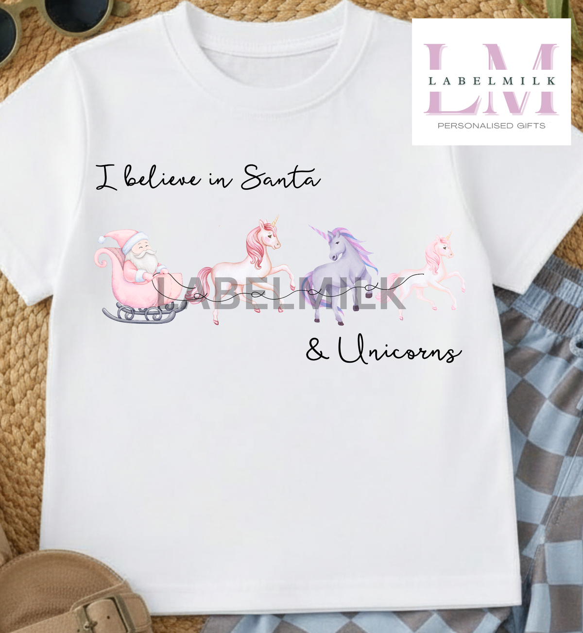 Christmas Unicorns - Children’s I Believe T-Shirt