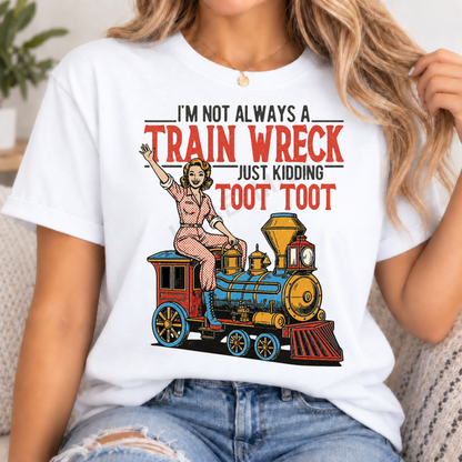 Funny Train Wreck T-Shirt - Adults Funny T-Shirt