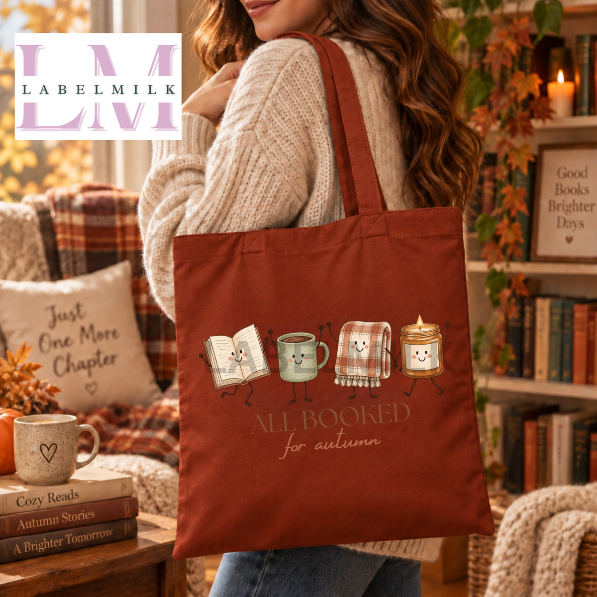 Booked For Autumn Tote Bag - Book Lovers Tote Bag