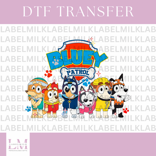 DTF Transfers - Bluey X Paw Patrol