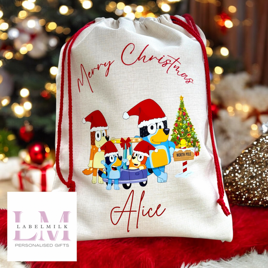 Personalised Bluey Christmas Sack