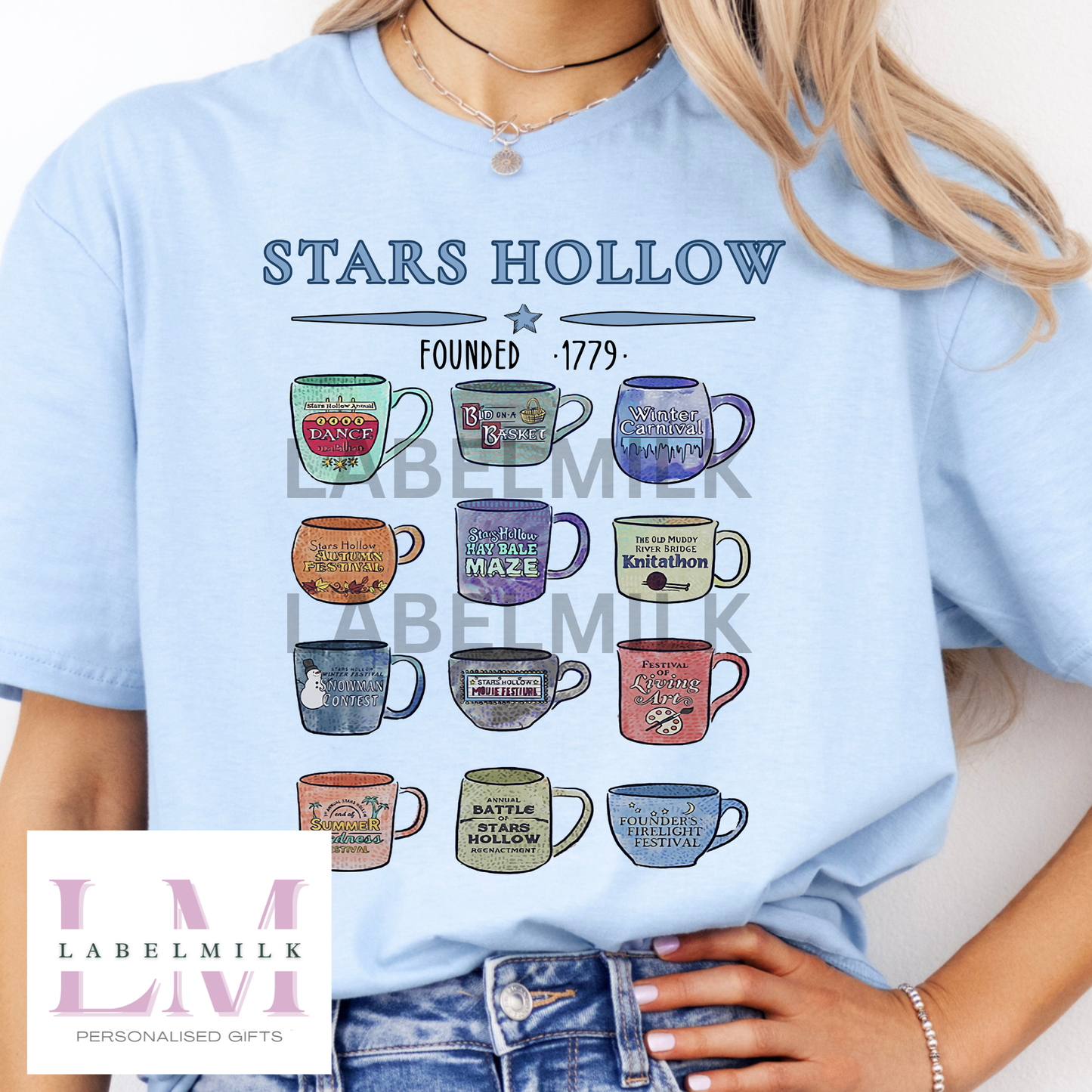 Gilmore Girls Coffee Cups T-Shirt - Stars Hollow