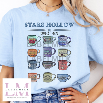 Gilmore Girls Coffee Cups T-Shirt - Stars Hollow