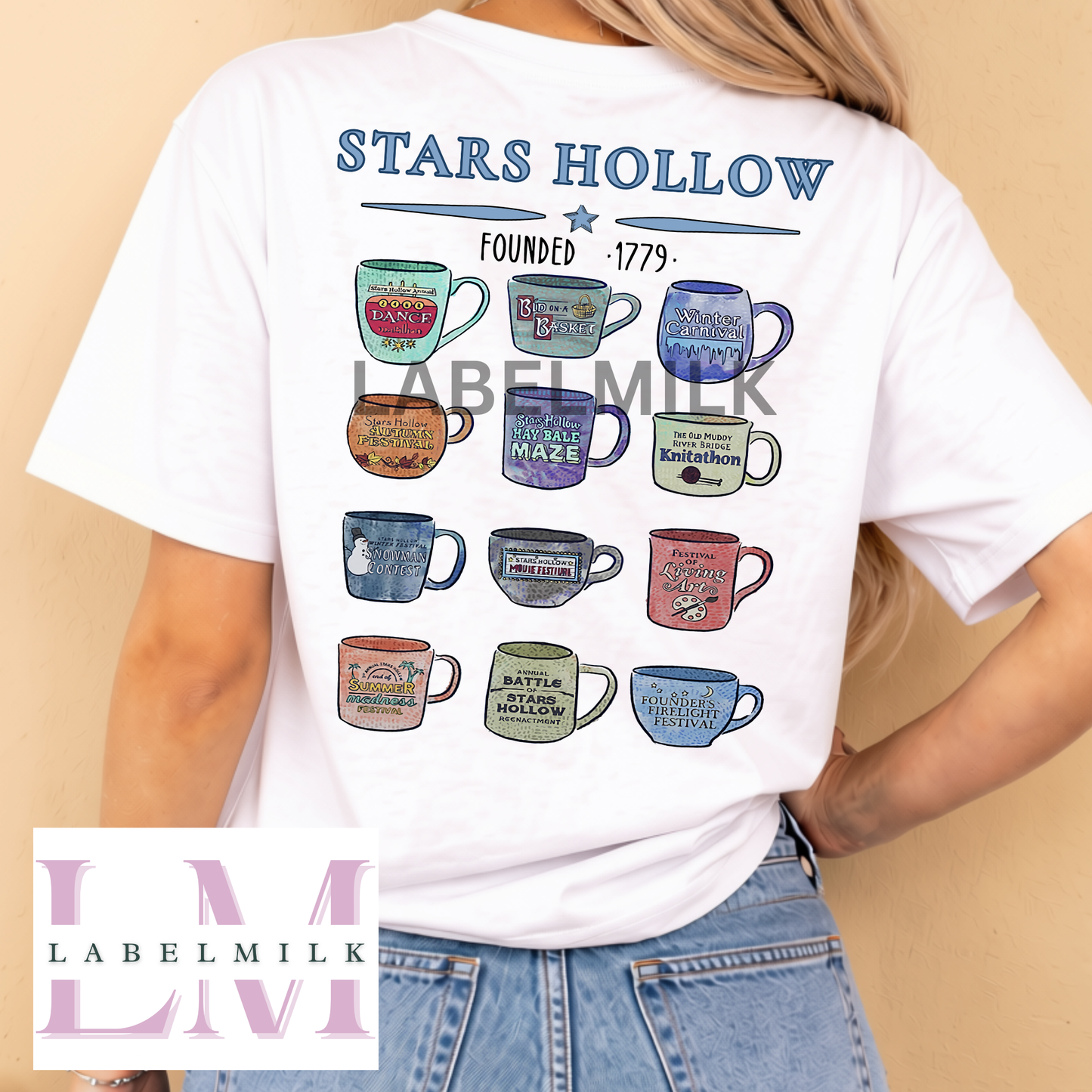 Gilmore Girls Coffee Cups T-Shirt - Stars Hollow