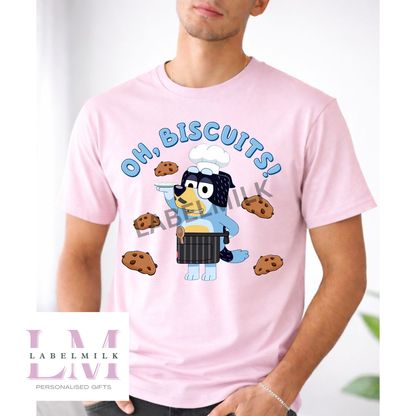 Adults Bluey Oh Biscuits T-Shirt