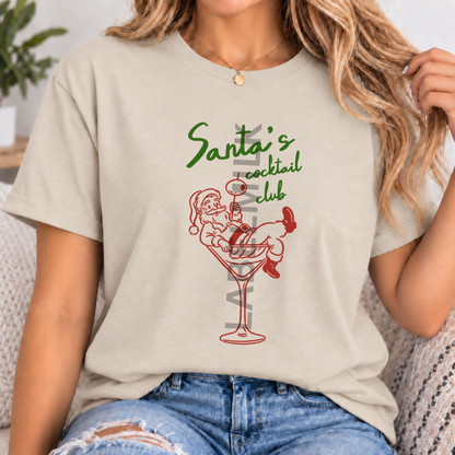 Santa's Cocktail Club - Adults Funny Christmas T-Shirt