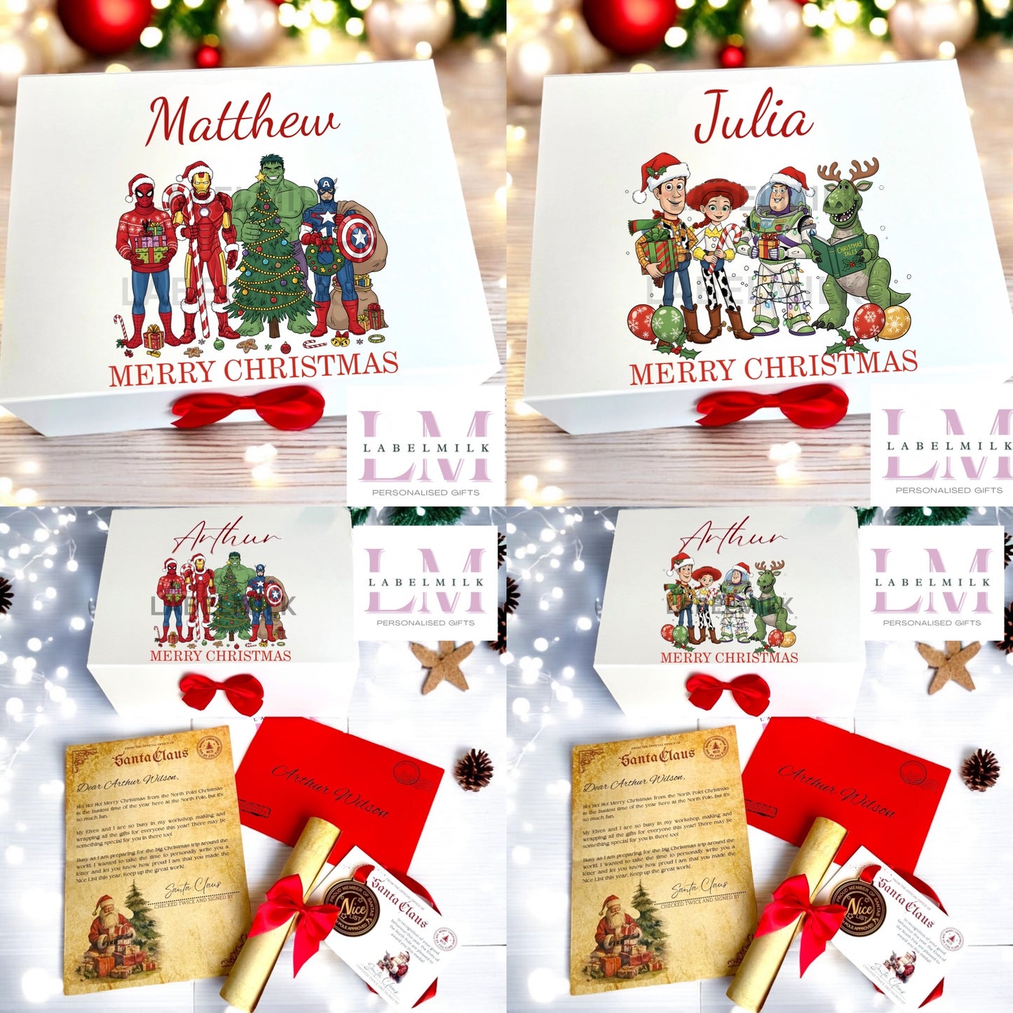 Personalised Christmas Eve Box - Santa Letter - Nice List Certificate - Christmas Medal - Peppa Pig