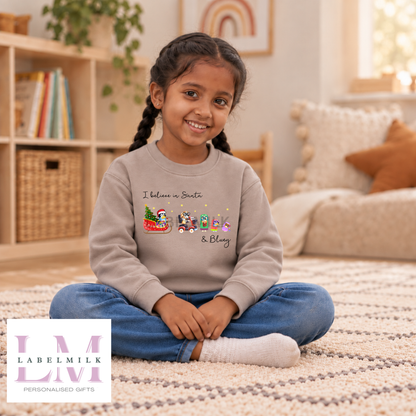 I believe In Bluey Sweatshirt - Kids Christmas Jumper