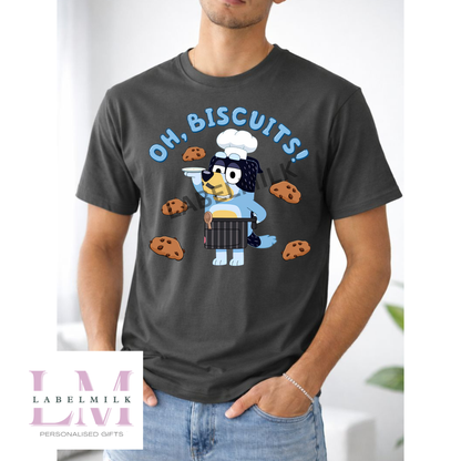 Adults Bluey Oh Biscuits T-Shirt