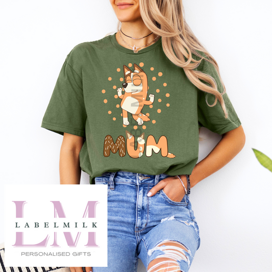 Blue Dog Mum T-Shirt - Chilli