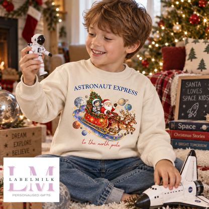 Astronaut Express Christmas Sweatshirt - Kids Astronaut Christmas Jumper - Space