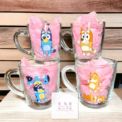 Bluey Family Glass Mug