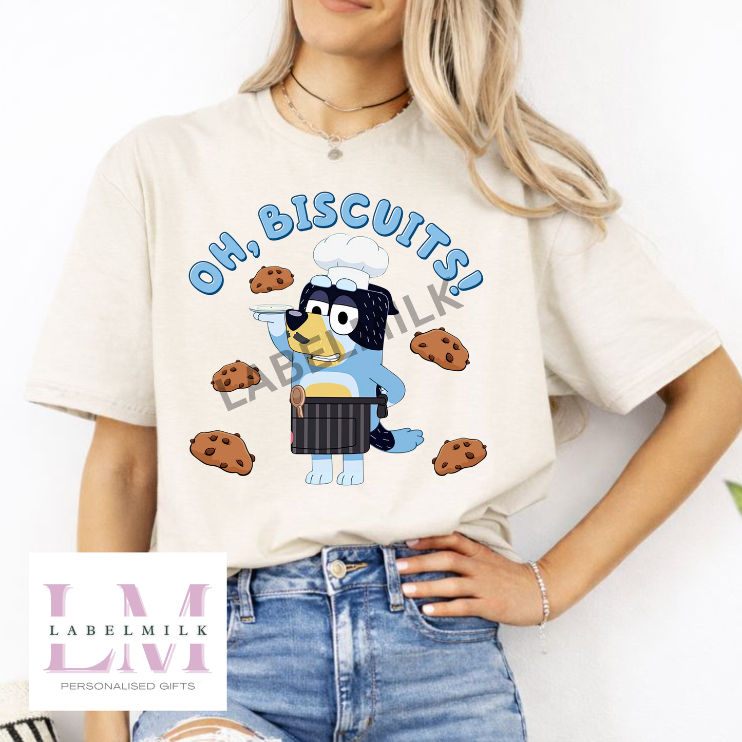 Adults Bluey Oh Biscuits T-Shirt
