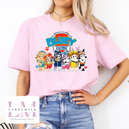 Adults Bluey X Paw Patrol T-Shirt