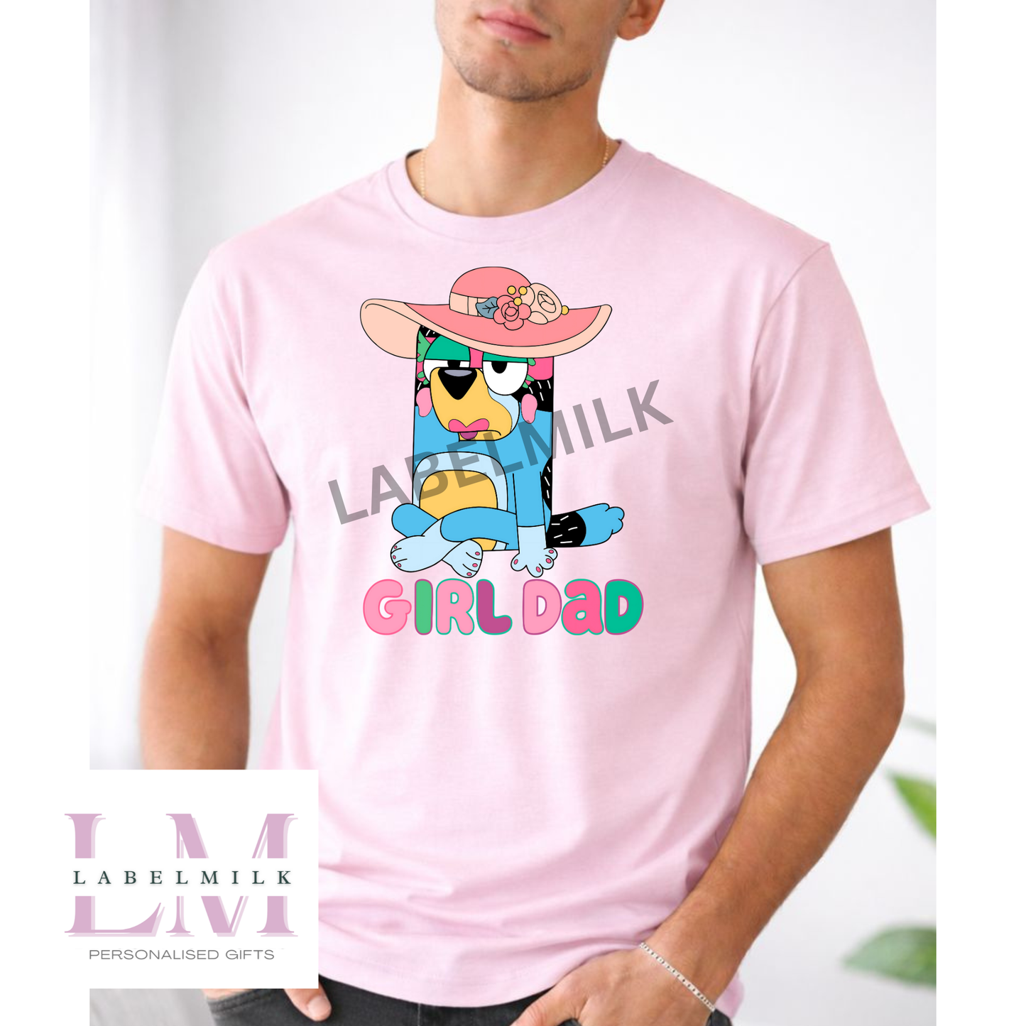 Adults Bluey Girl Dad T-Shirt