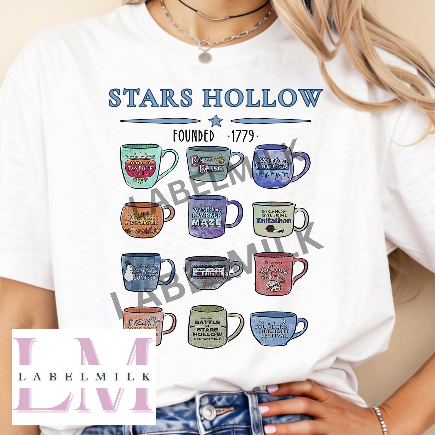 Gilmore Girls Coffee Cups T-Shirt - Stars Hollow
