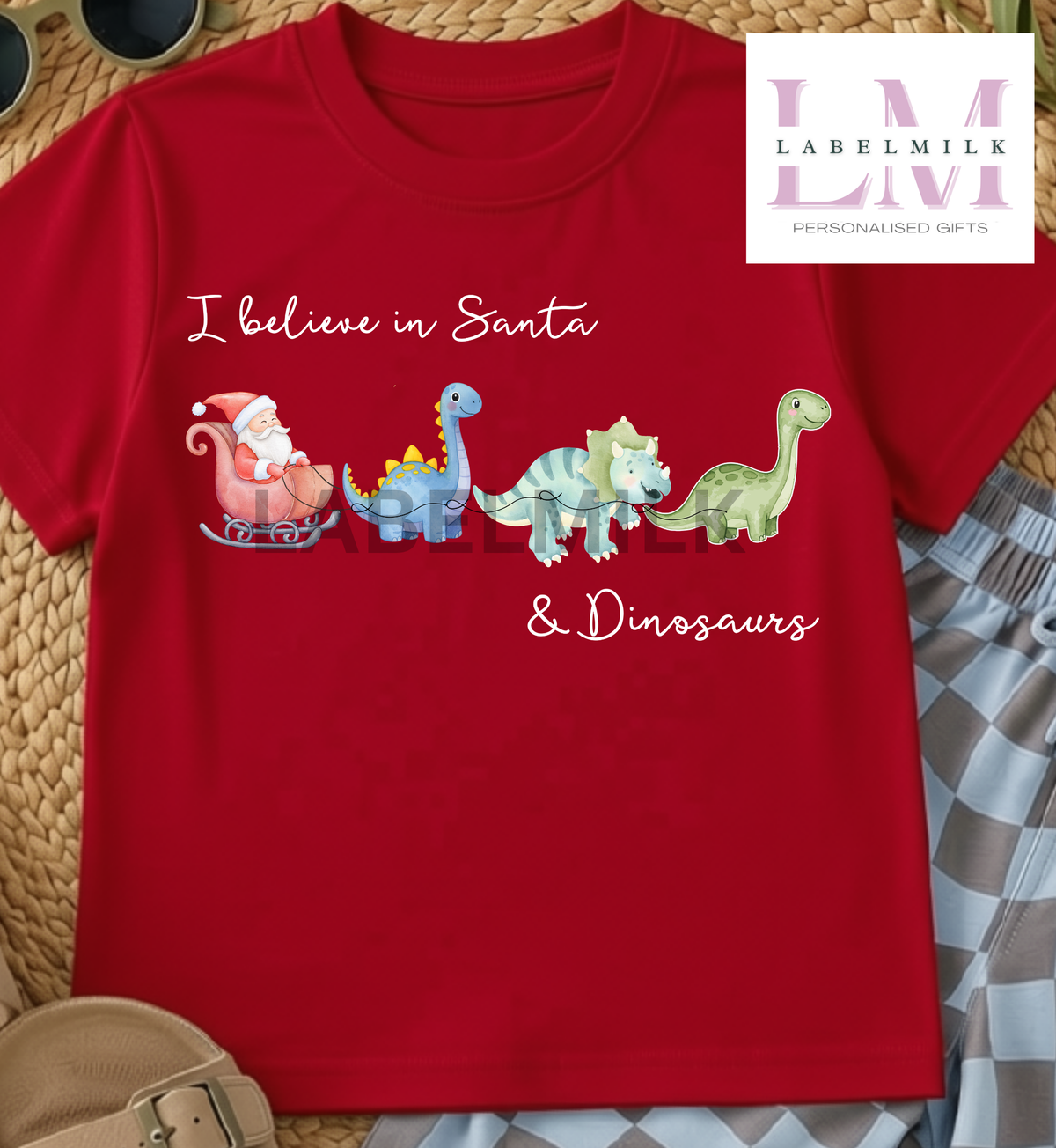 Christmas Dinosaurs - Children’s I Believe T-Shirt