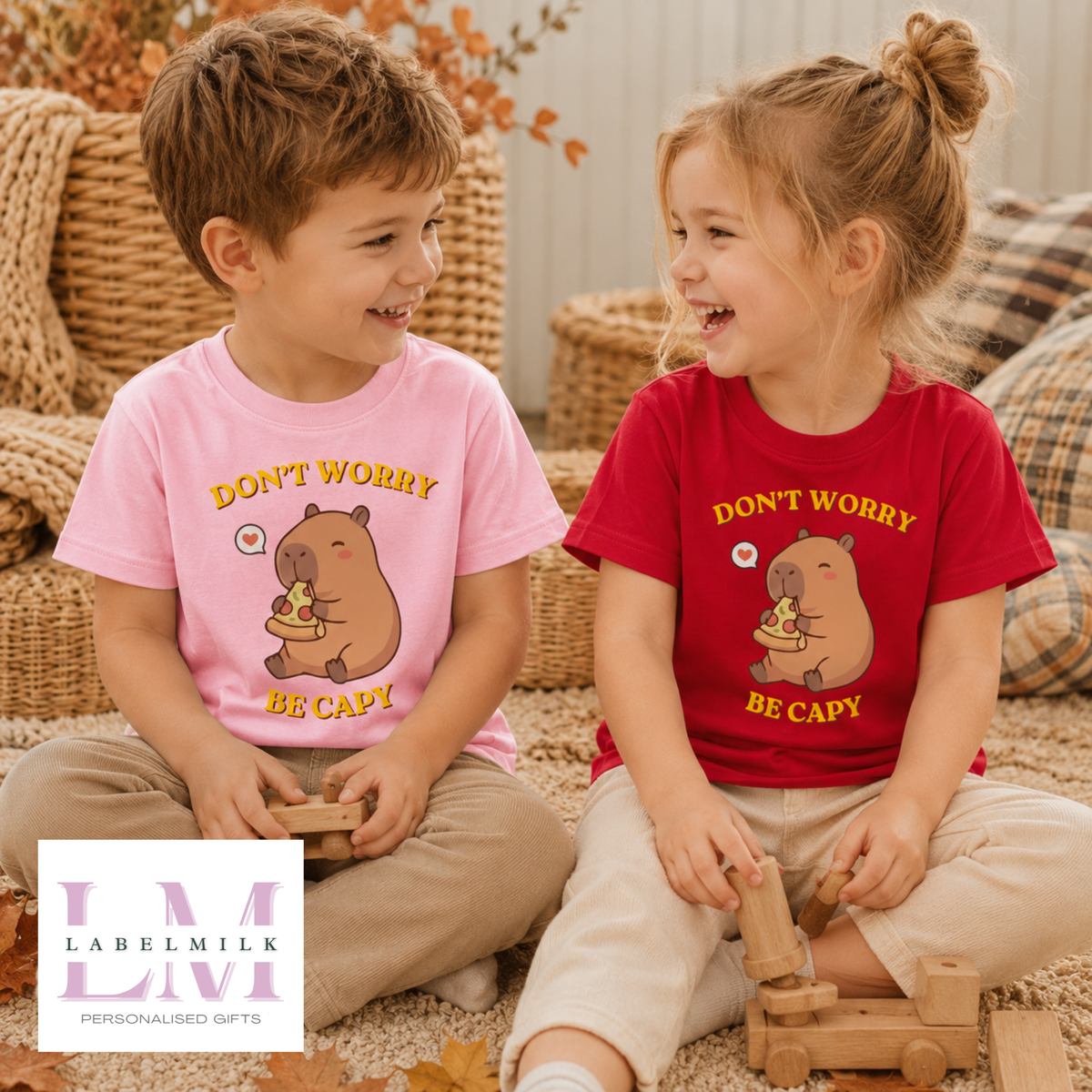 Cute Capybara Kids T-Shirt - Be Capy Tee