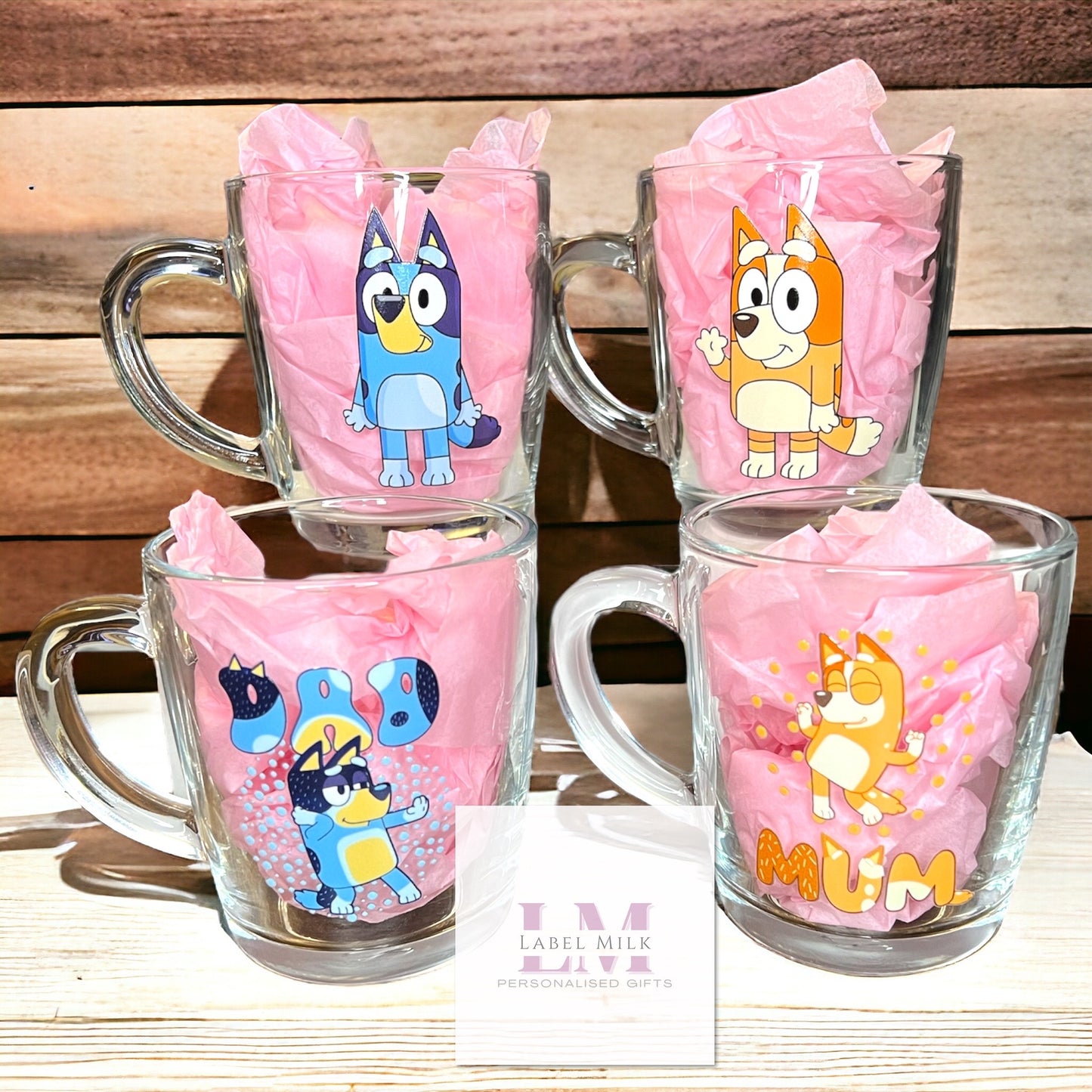 Bluey Family Glass Mug