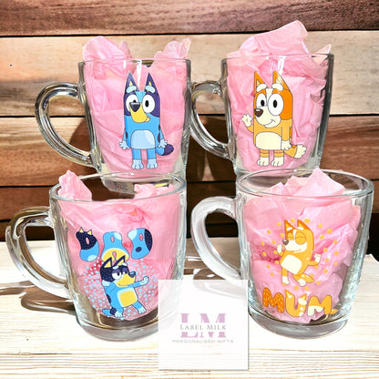 Bluey Family Glass Mug