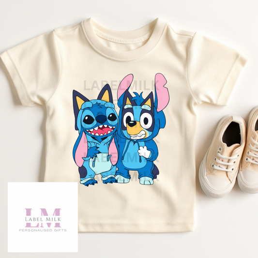 Blue Dog T-Shirt Kids - Stitch