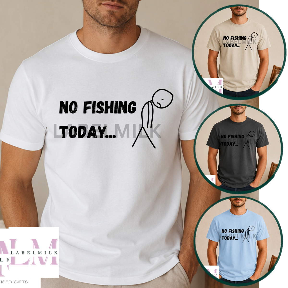 No Fishing Today T-Shirt - Funny Fishing Gift