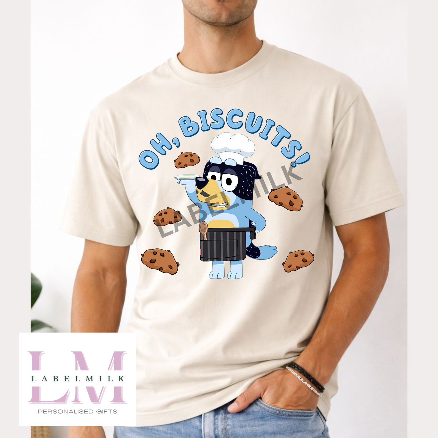 Adults Bluey Oh Biscuits T-Shirt