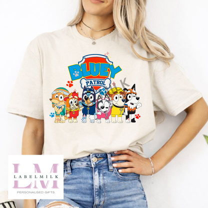 Adults Bluey X Paw Patrol T-Shirt