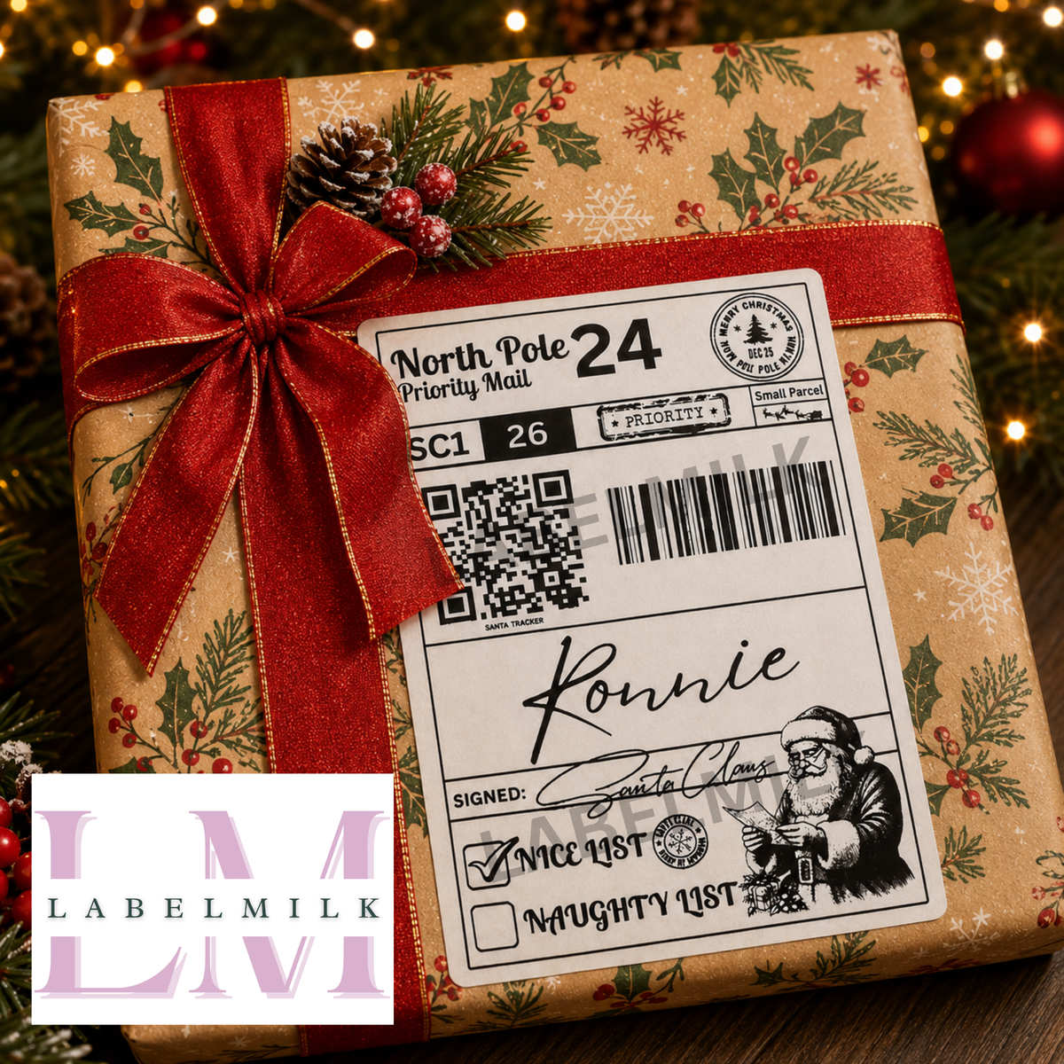 Personalised Christmas Shipping Label - Present Labels