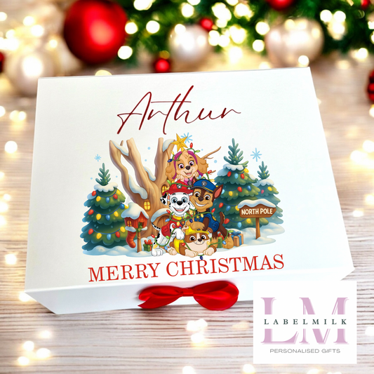 Personalised Christmas Eve Box - Santa Letter - Nice List Certificate - Christmas Medal - Paw Patrol