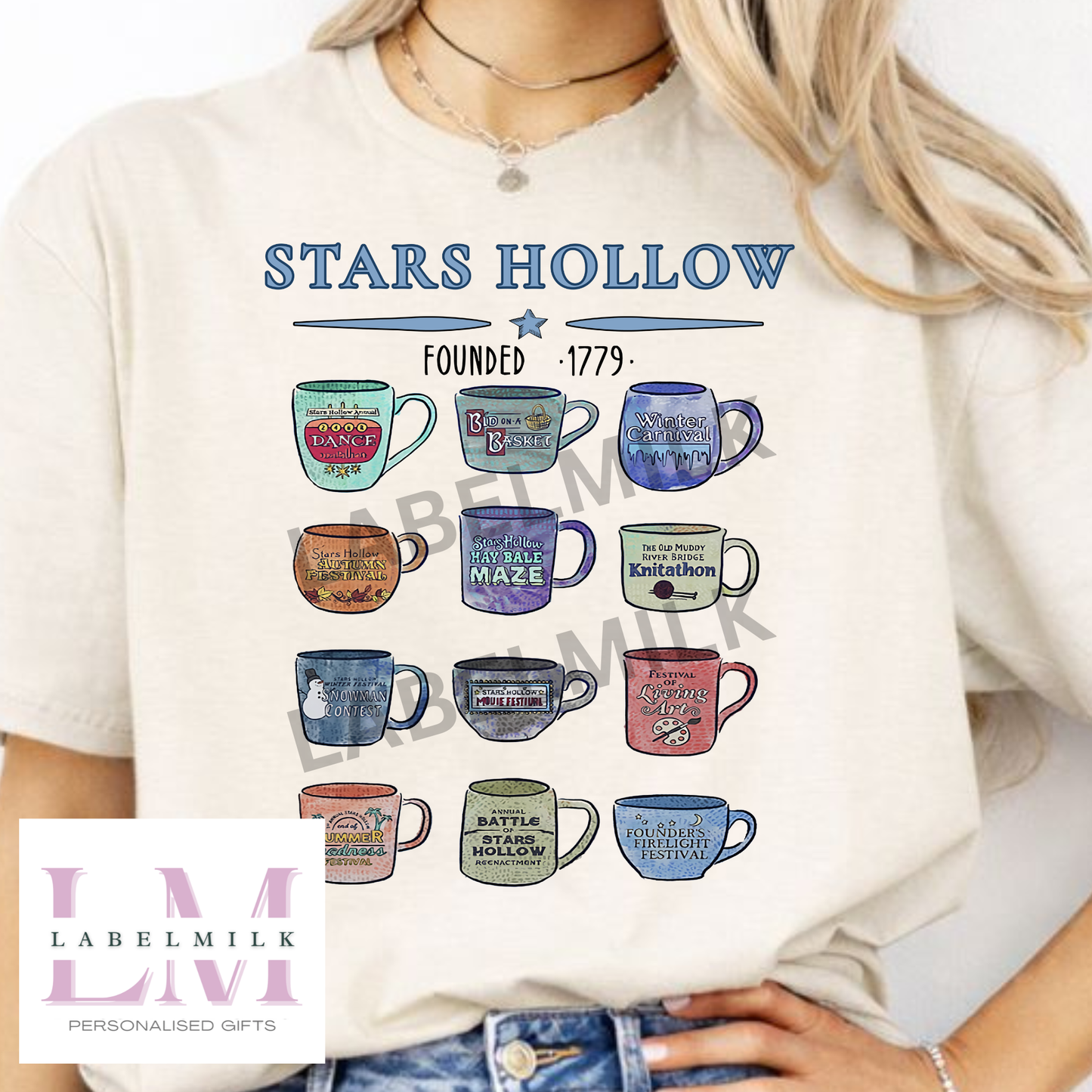 Gilmore Girls Coffee Cups T-Shirt - Stars Hollow