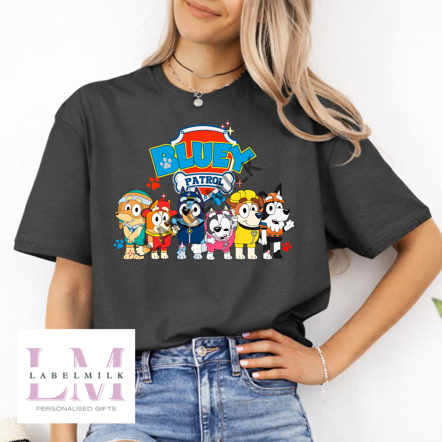 Adults Bluey X Paw Patrol T-Shirt