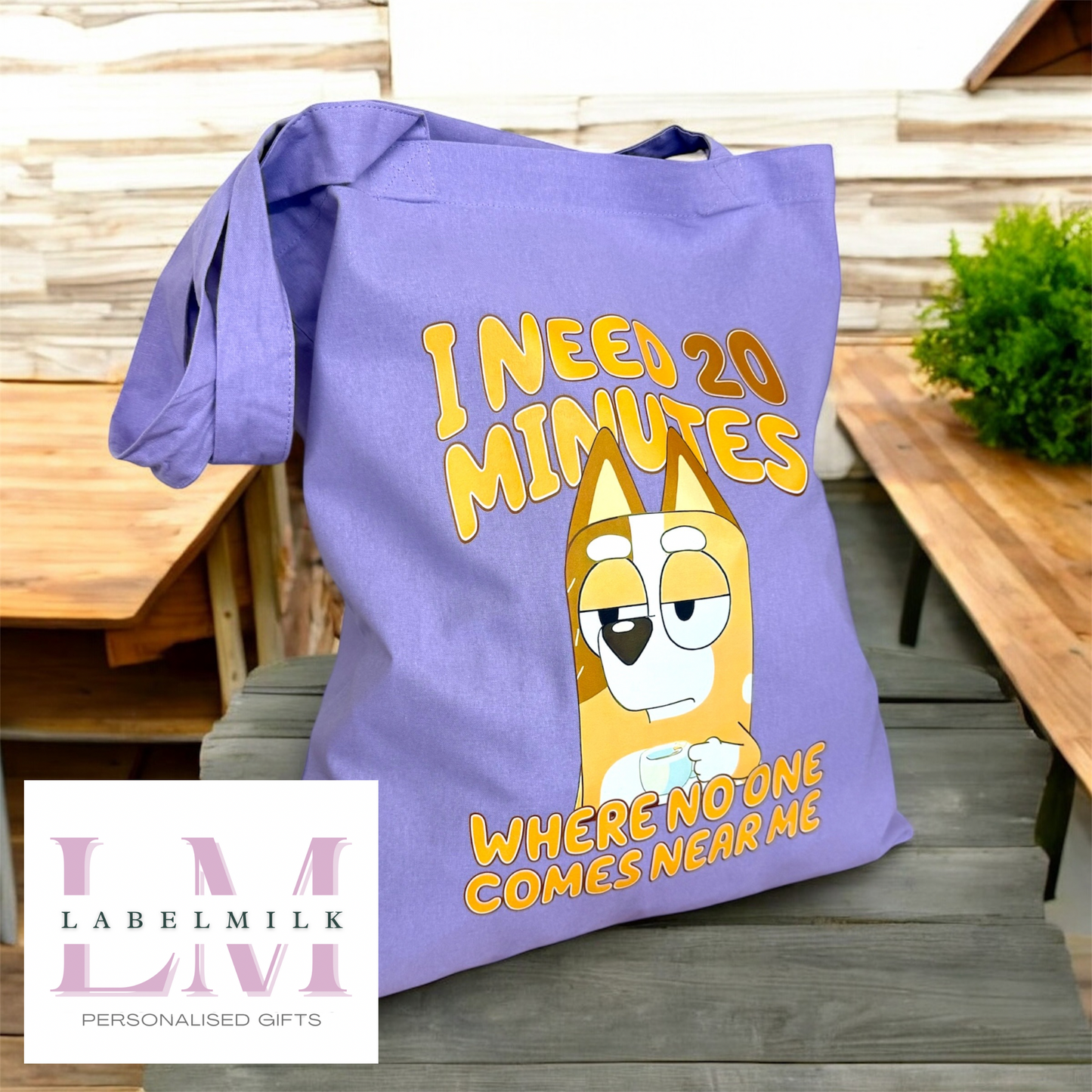 Blue Dog Grey Tote Bag