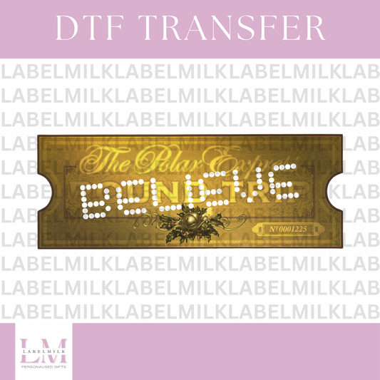 DTF Transfers - Polar Express Ticket (WHITE)
