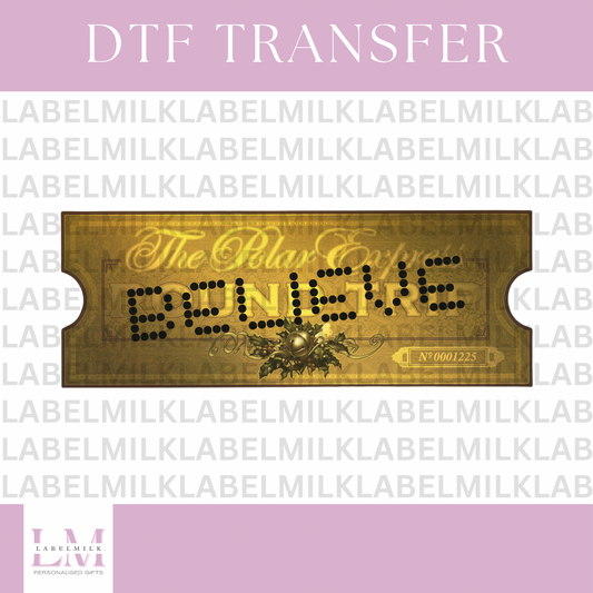 DTF Transfers - Polar Express Ticket (BLACK)