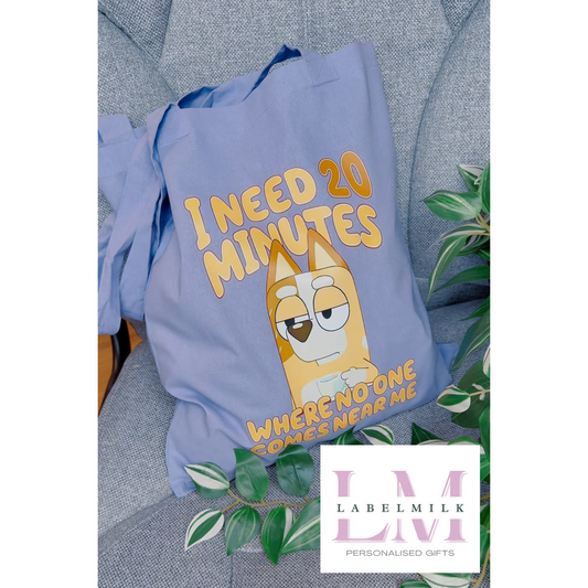 Blue Dog Grey Tote Bag