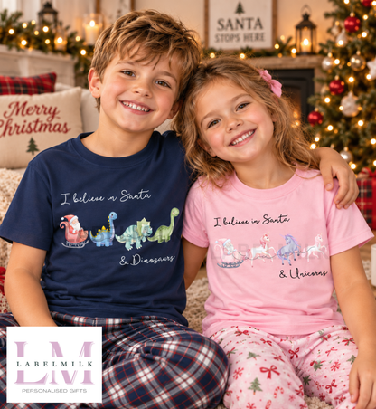 Christmas Unicorns - Children’s I Believe T-Shirt