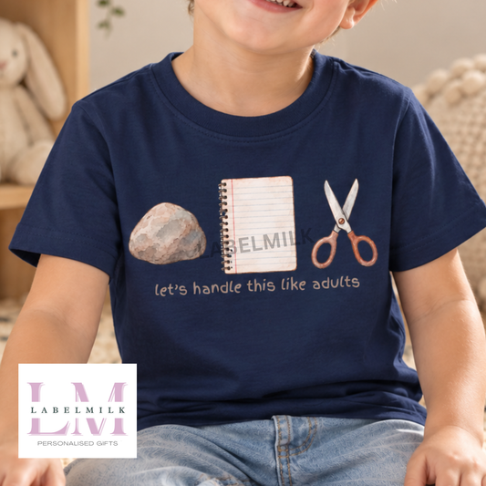 Let's Handle This Like Adults T-Shirt- Kids Funny Retro Game Top