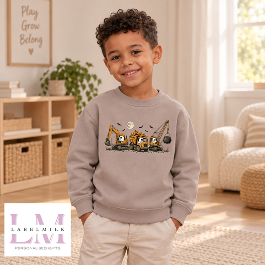 Spooky Diggers Sweatshirt - Kids Halloween Jumper