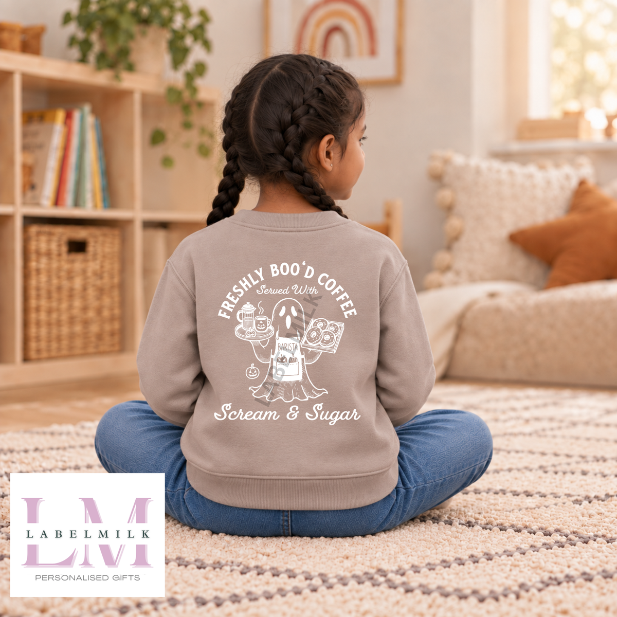 Just Boo'd Coffee Sweatshirt - Kids Funny Coffee Jumper