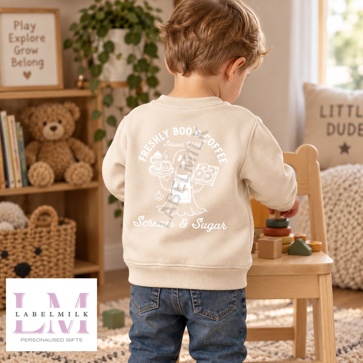 Just Boo'd Coffee Sweatshirt - Kids Funny Coffee Jumper