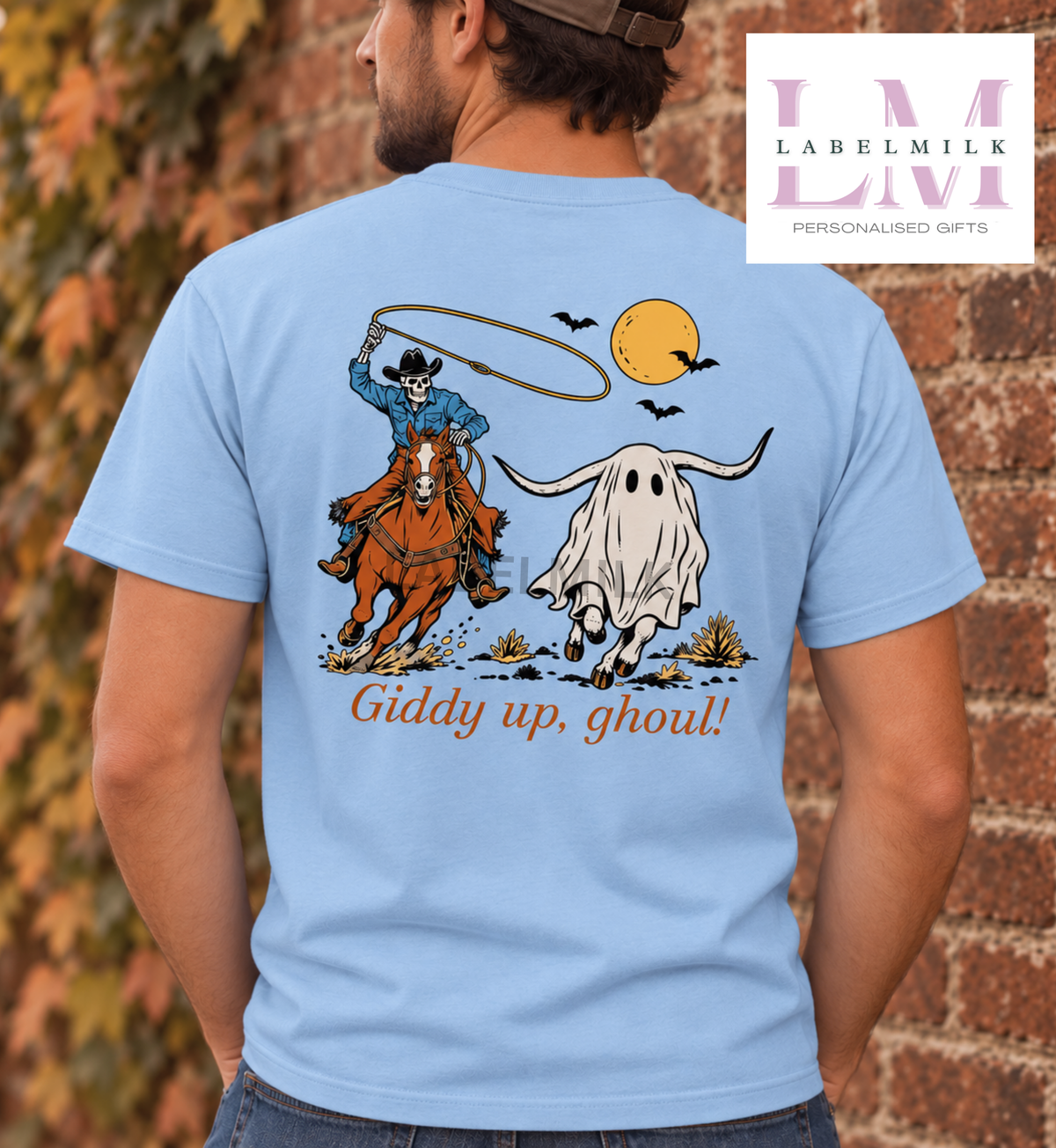 Giddy Up, Ghouls! - Adults Cowboys & Ghosts T-Shirt