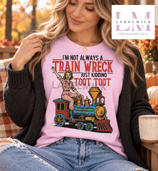 Funny Train Wreck T-Shirt - Adults Funny T-Shirt