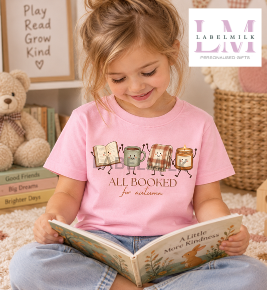 All Booked For Autumn - Kids T-Shirt - Book Lovers Top