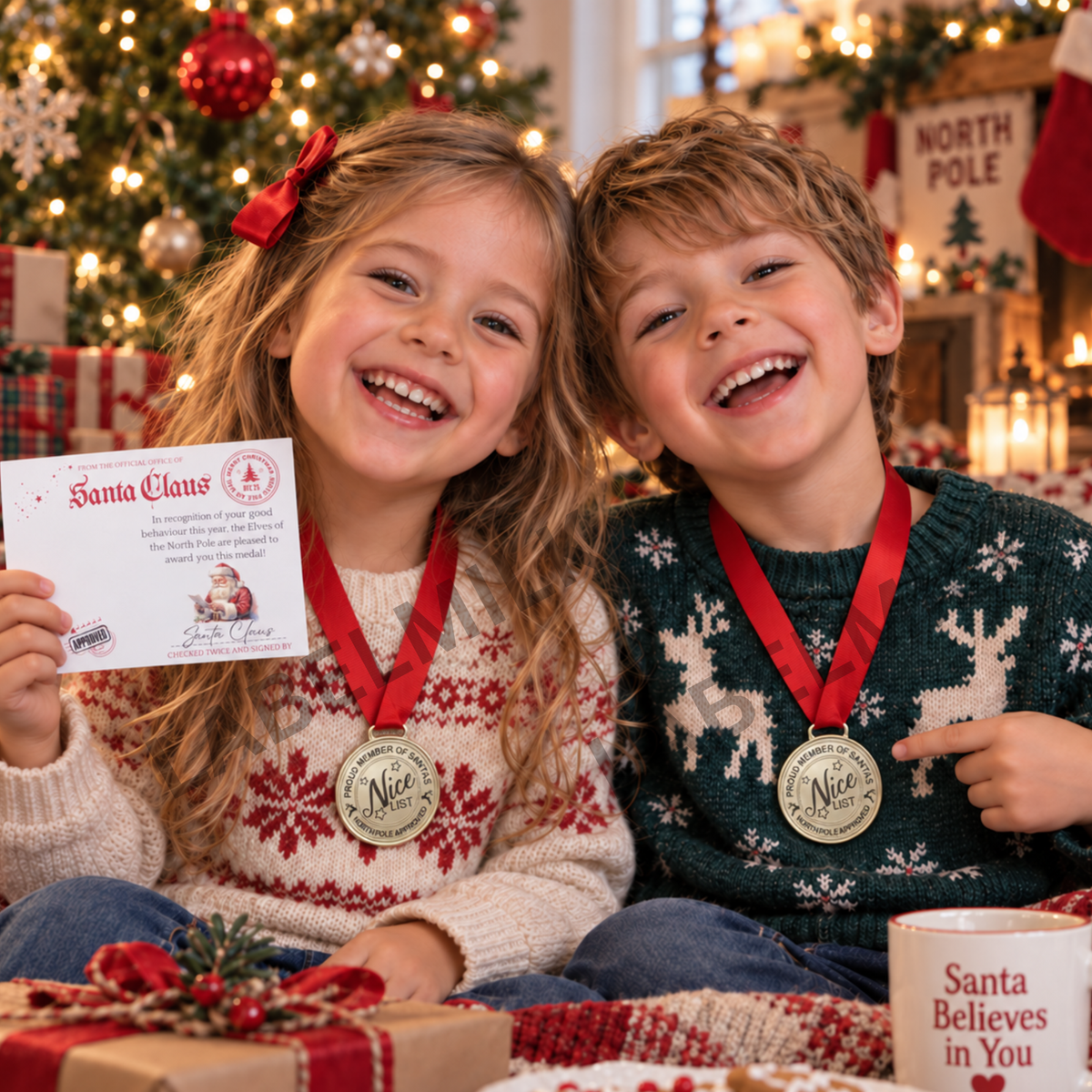 Nice List Medal - Christmas Gift for Kids - Christmas Eve Box Filler