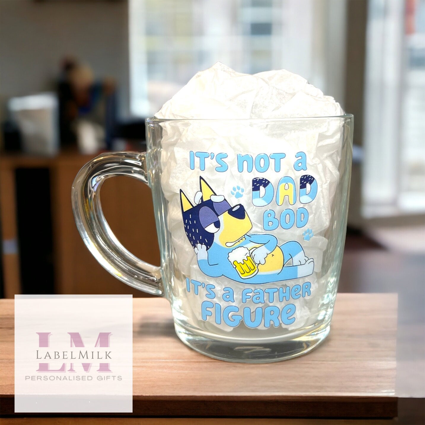 Bluey Father Figure Glass Mug